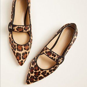 Ann Taylor Janelle Brown Haircalf Mary Jane Flats